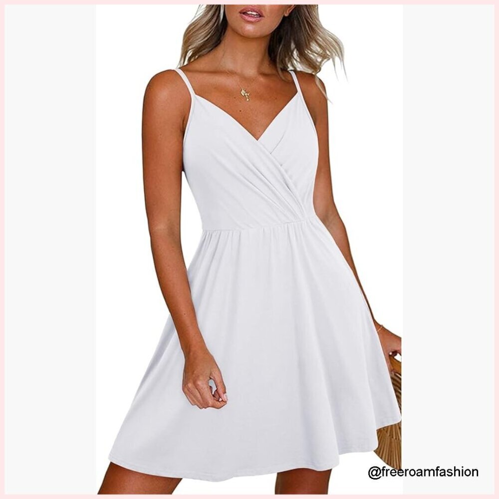 Summer Swing Sundress with Spaghetti Straps and Pockets